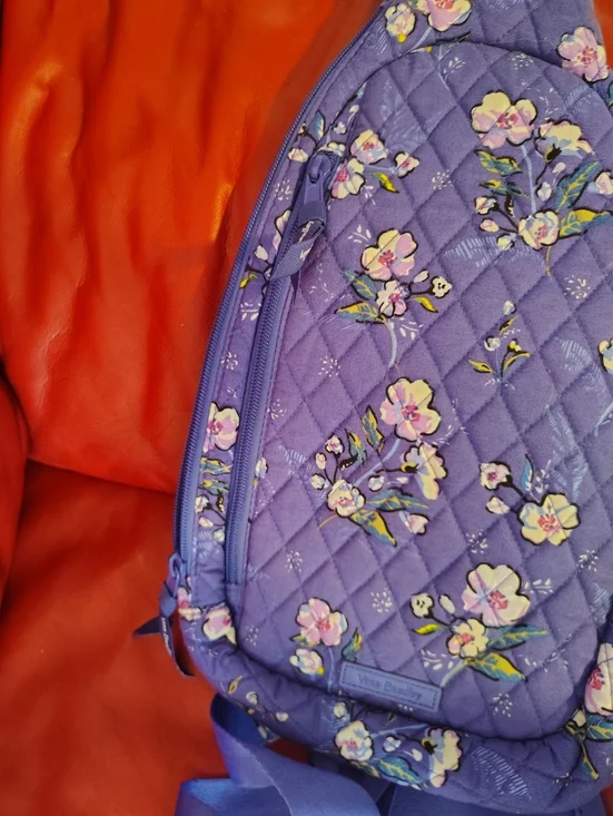 Vera Bradley Purple Quilted Floral Crossbody Sling Bag - Picture 4 of 5